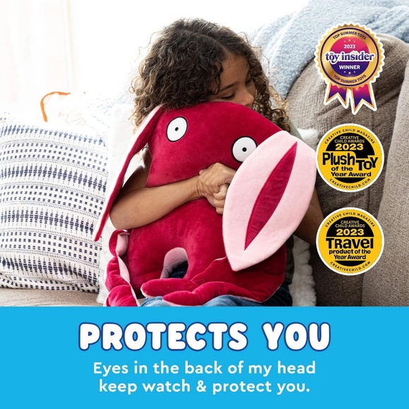 BUMPAS "Lucky" Weighted Plush Toy to Help Sleep, Stress, Anxiety - Pink/Magenta - Picture 12 of 13